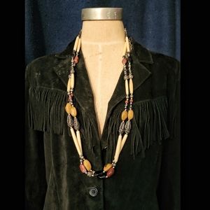 Decorative native American/ Southwestern style double stand necklace.